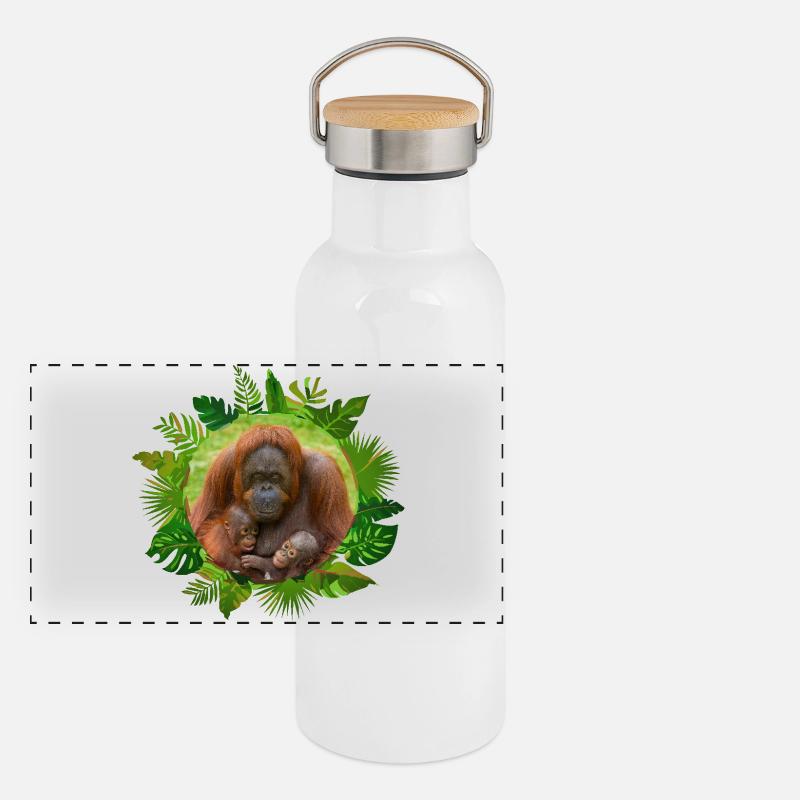Lien familial avec les orangs-outans Gourde isotherme avec bouchon en bambou