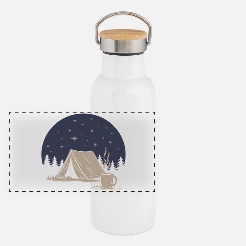 Camping et café Gourde isotherme avec bouchon en bambou