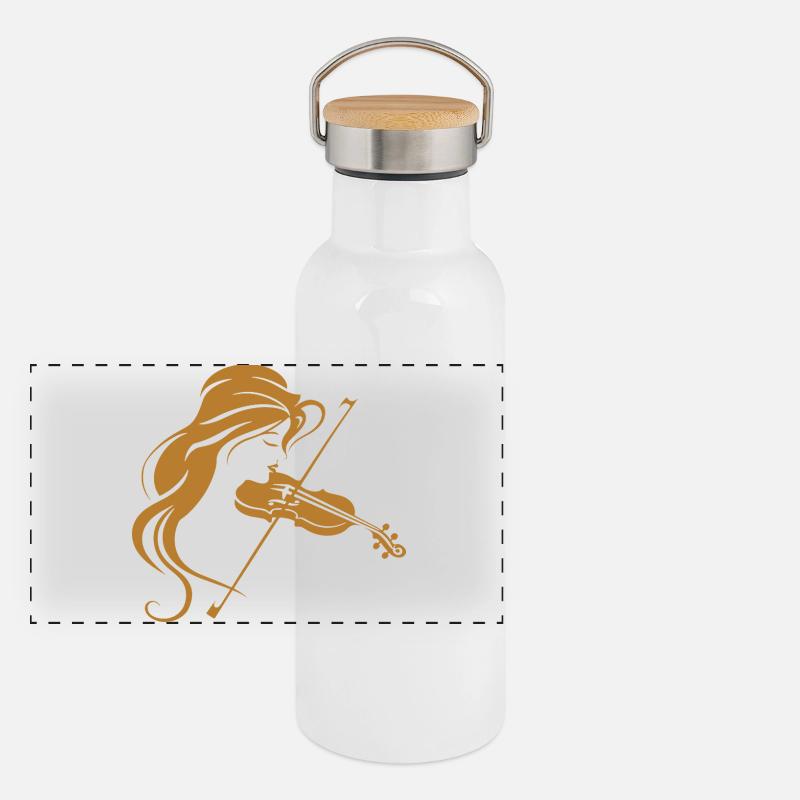 Graphisme de violoniste Gourde isotherme avec bouchon en bambou