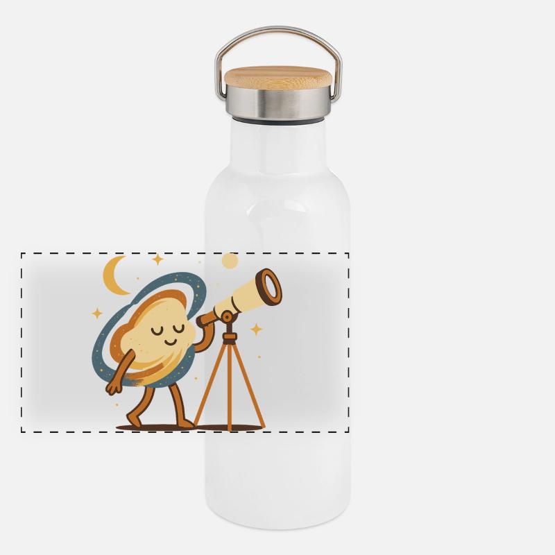 Galaktischer Entdecker Panorama Thermosflasche mit Bambusdeckel