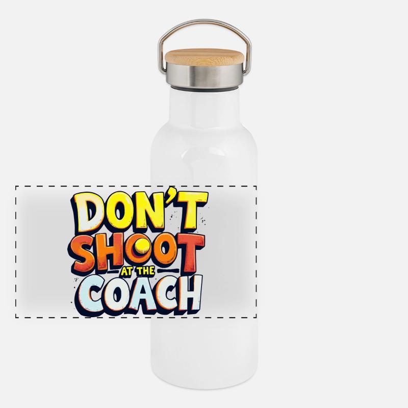 Ne tirez pas sur l’entraîneur Gourde isotherme avec bouchon en bambou