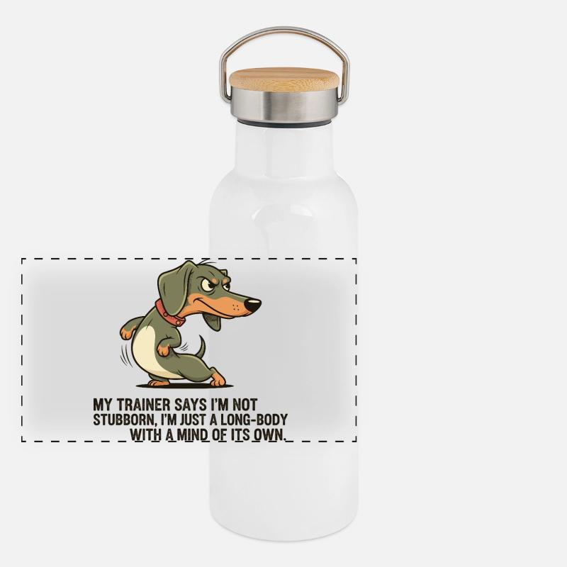 Langkörper mit eigenem Kopf Panorama Thermosflasche mit Bambusdeckel