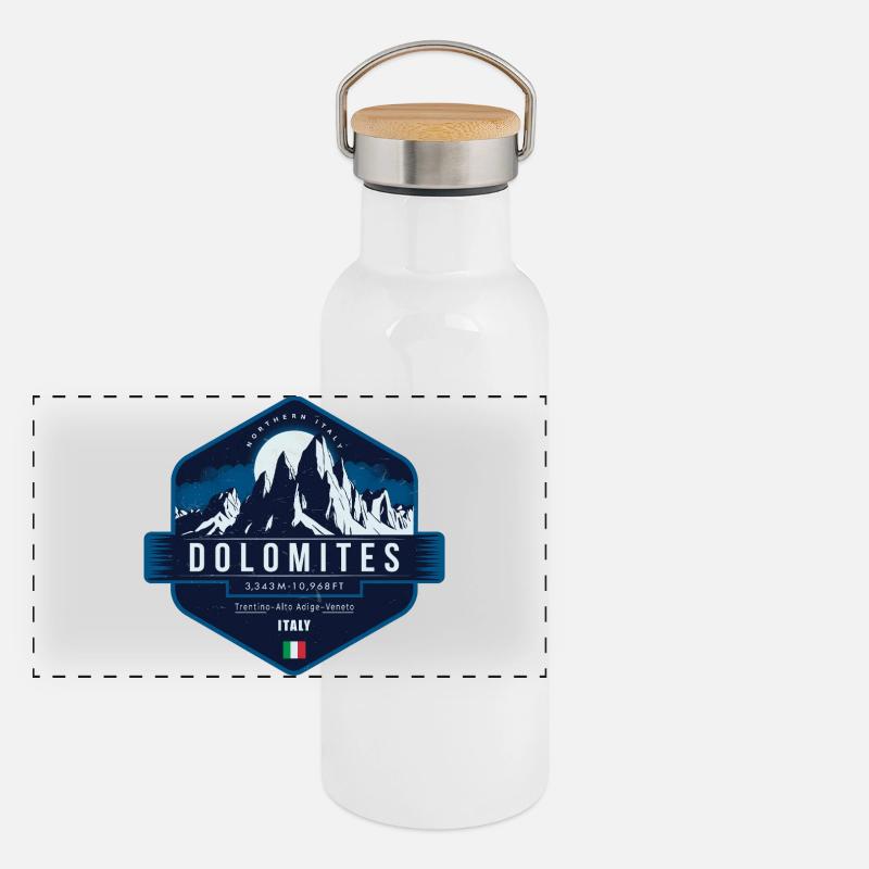 Dolomites , Italie Gourde isotherme avec bouchon en bambou