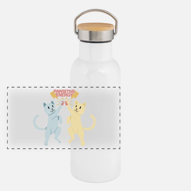 Freunde teilen Pawsitive Energy Panorama Thermosflasche mit Bambusdeckel