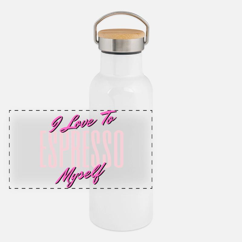 Express Love Selbstzitat Design Panorama Thermosflasche mit Bambusdeckel