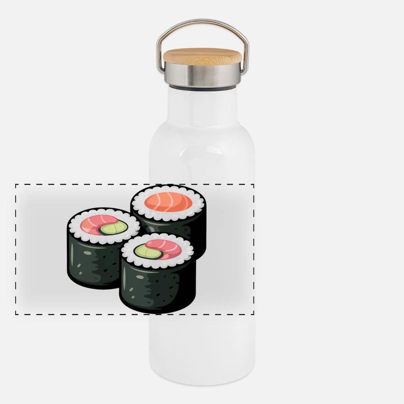 Sushi Roll Mignon Gourmand Gourde isotherme avec bouchon en bambou