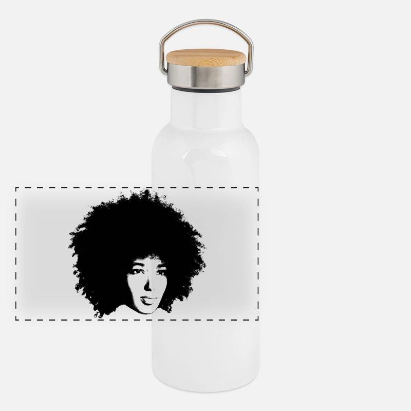 T-shirt afro-beauté Gourde isotherme avec bouchon en bambou