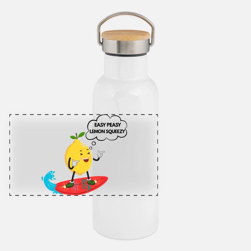 Humorous lemon surfer Panoramic Thermal Bottle with Bamboo Lid