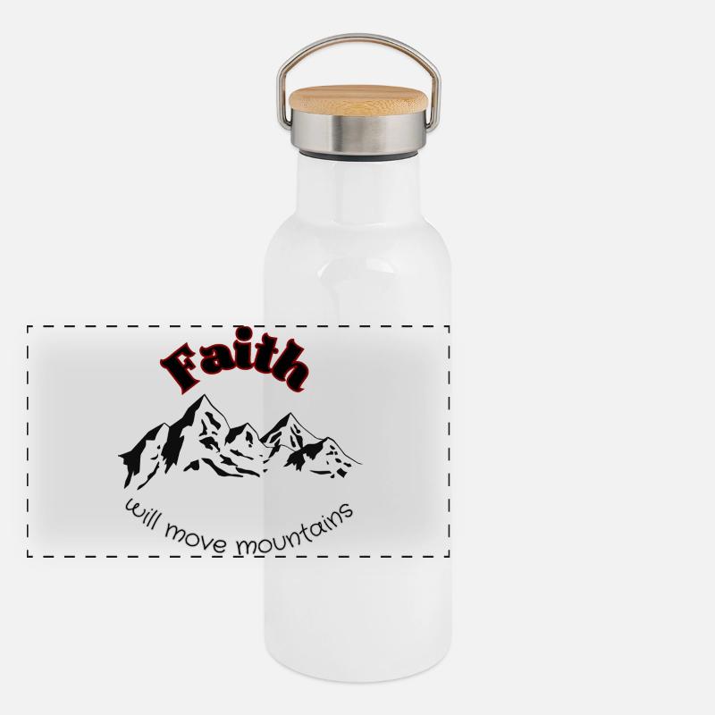 Faith will move mountains Panoramic Thermal Bottle with Bamboo Lid