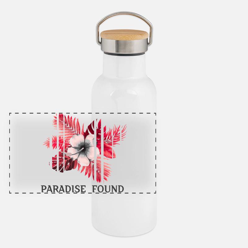 Paradise Found Hibiscus Panoramic Thermal Bottle with Bamboo Lid