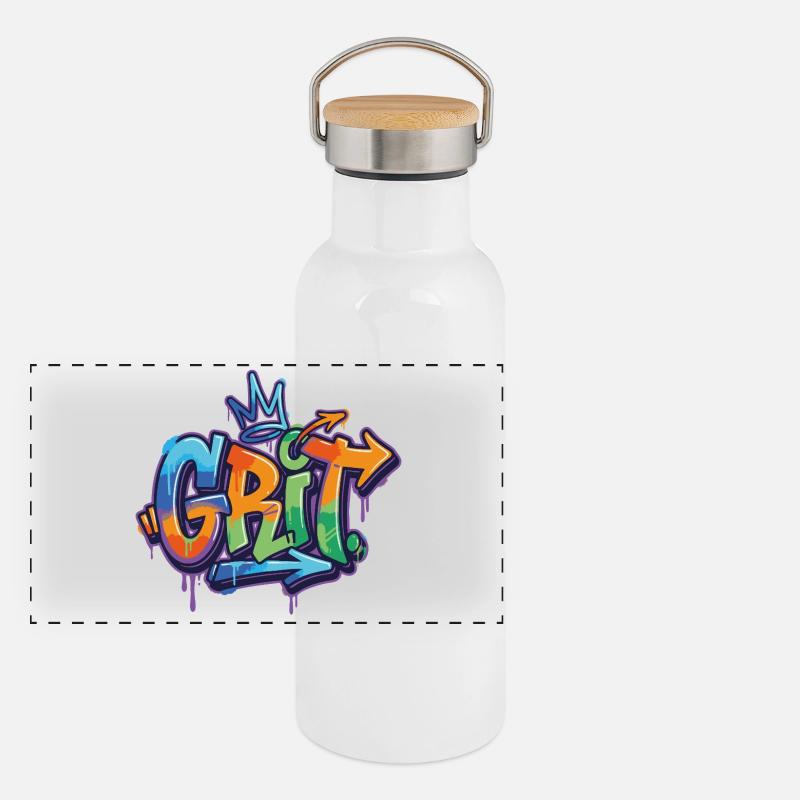 Motivation du graffiti de grain Gourde isotherme avec bouchon en bambou