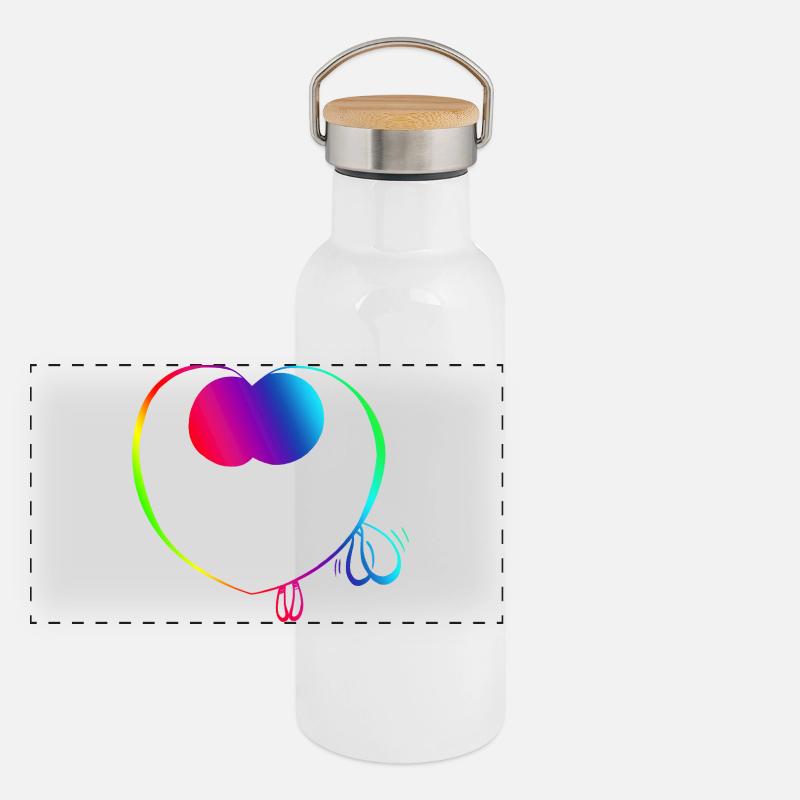 Panorama Thermosflasche mit Bambusdeckel