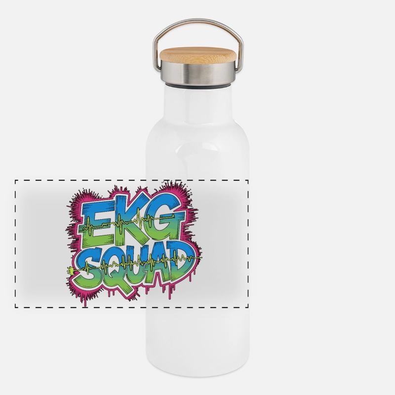 Technicien de stimulateurs cardiaques de l’équipe ECG Gourde isotherme avec bouchon en bambou