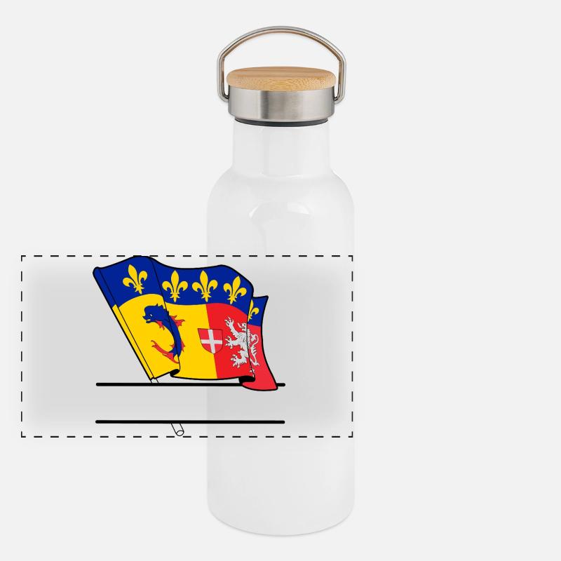 Espace texte Rhône-Alpes Gourde isotherme avec bouchon en bambou