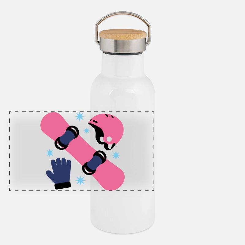 Glam Skate Pink and Blue Helmet Panoramic Thermal Bottle with Bamboo Lid