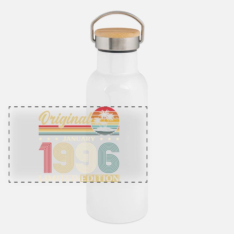 30e anniversaire Original janvier 1996 Gourde isotherme avec bouchon en bambou