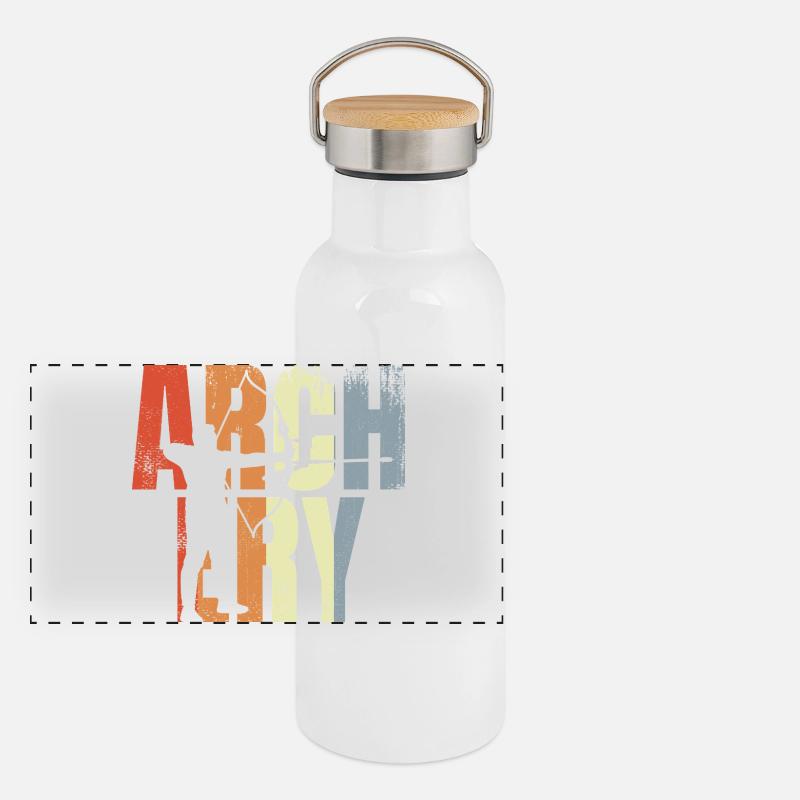 Archery Retro Look Panoramic Thermal Bottle with Bamboo Lid