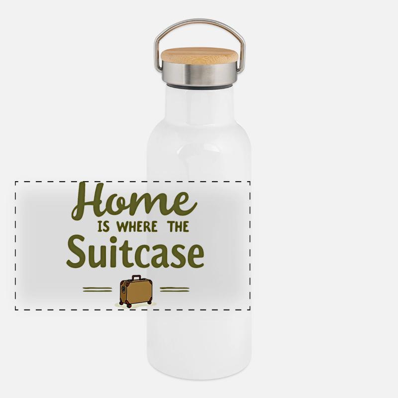 Home Is Where the Suitcase Panoramic Thermal Bottle with Bamboo Lid