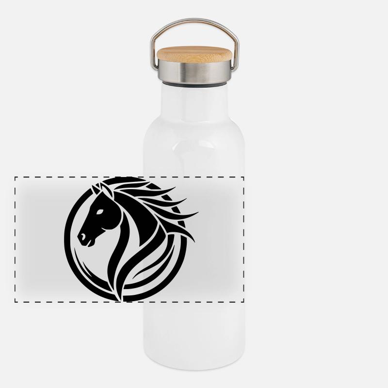 Horse logo Panoramic Thermal Bottle with Bamboo Lid