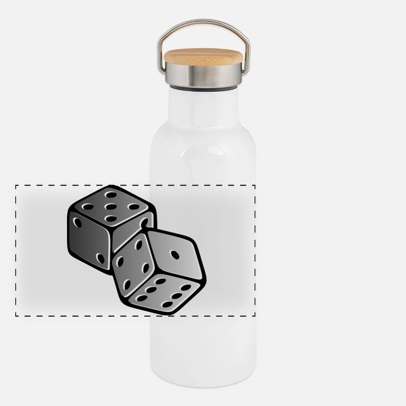 Würfel Panorama Thermosflasche mit Bambusdeckel