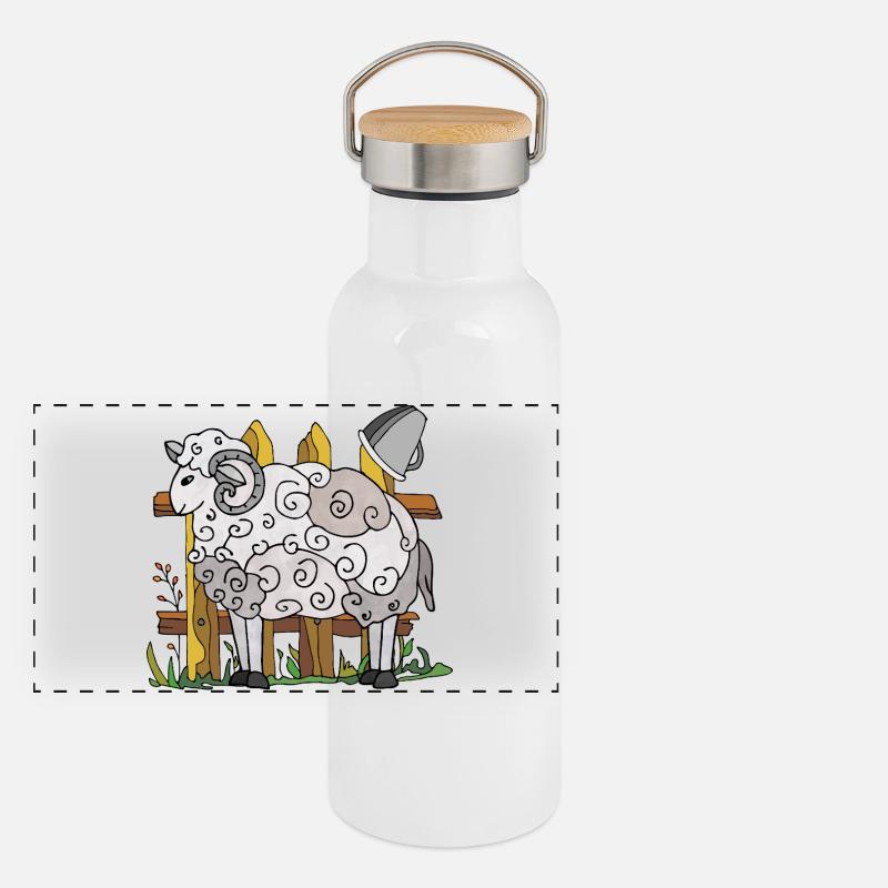 Gourde isotherme avec bouchon en bambou