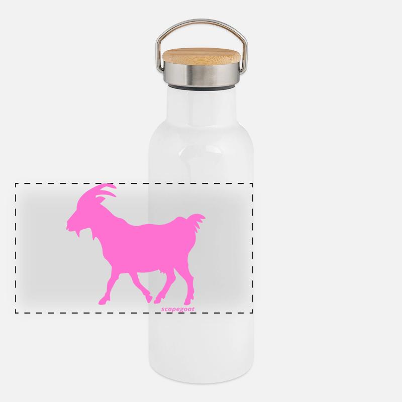 Bouc émissaire rose Gourde isotherme avec bouchon en bambou