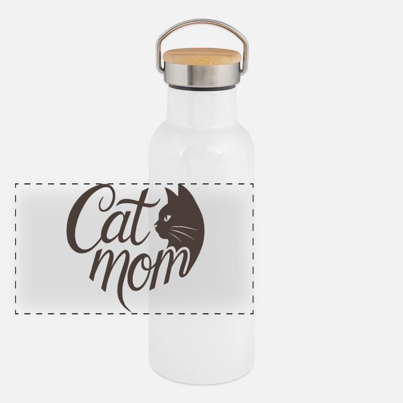 Katzmama Typografie  Panorama Thermosflasche mit Bambusdeckel