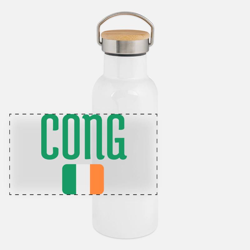 Typographie du drapeau irlandais des Cong Gourde isotherme avec bouchon en bambou