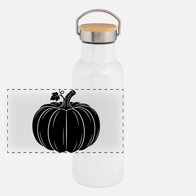 Silhouette de la récolte de citrouilles Gourde isotherme avec bouchon en bambou