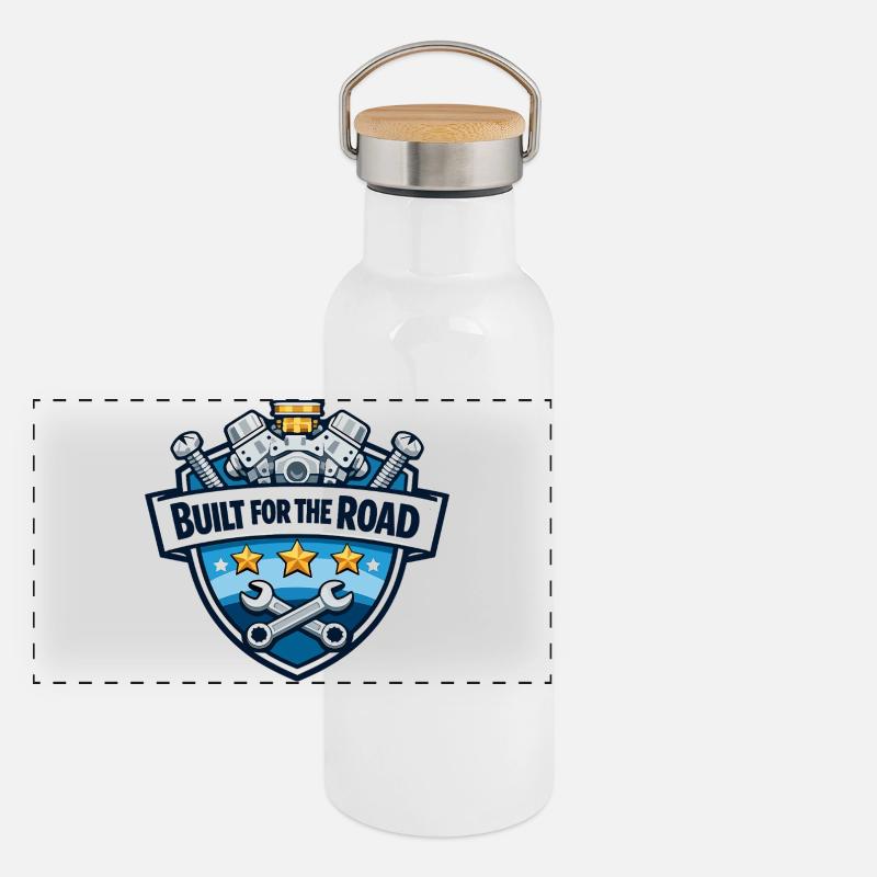 Built for the Road: Mechanic Crest Panoramic Thermal Bottle with Bamboo Lid