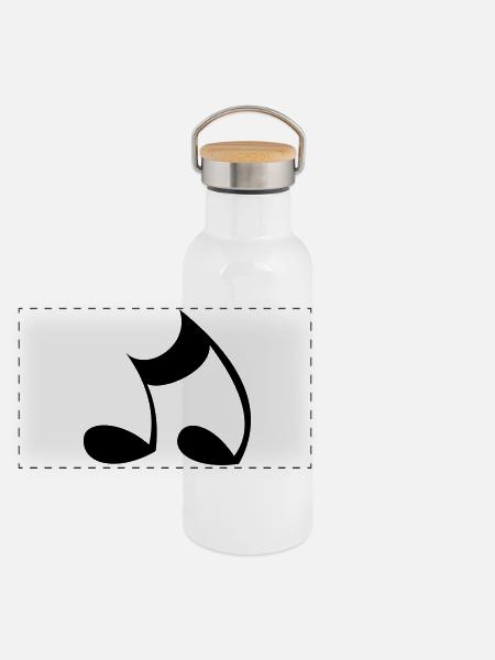 Note - Panorama Thermosflasche mit Bambusdeckel - Weiß - Vorne