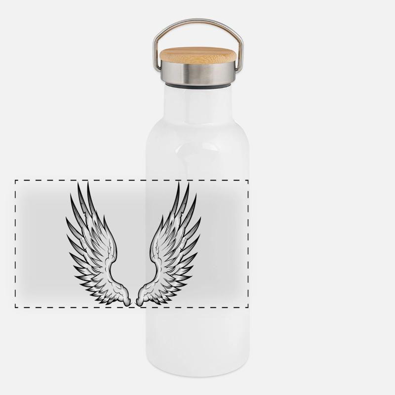 ailes d'ange Gourde isotherme avec bouchon en bambou