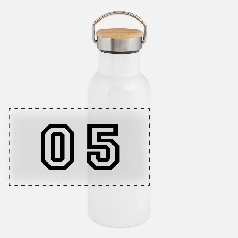 number - 05 - zero five Panoramic Thermal Bottle with Bamboo Lid