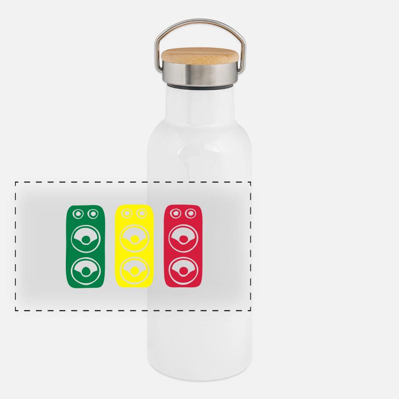 RAGGAE SOUND SYSTEM Panorama Thermosflasche mit Bambusdeckel