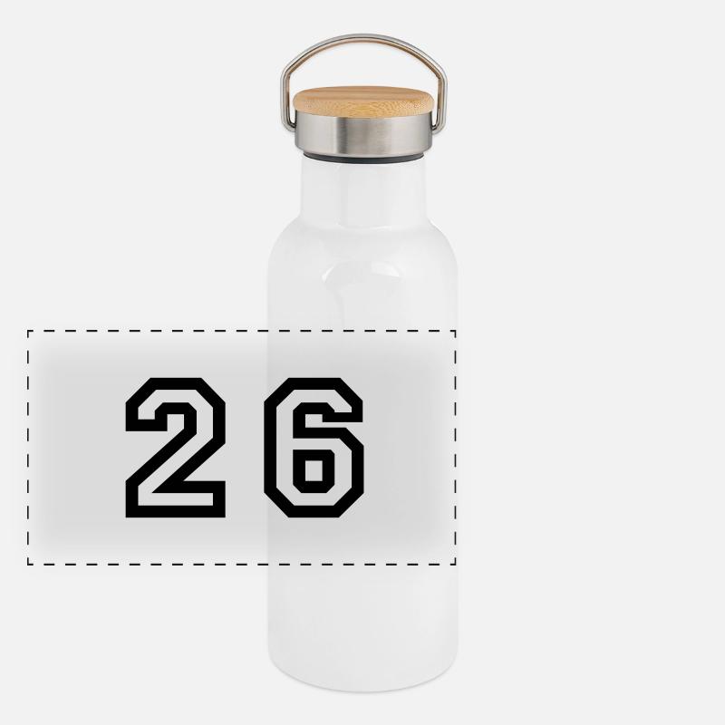 Nombre - 26 - vingt-six Gourde isotherme avec bouchon en bambou