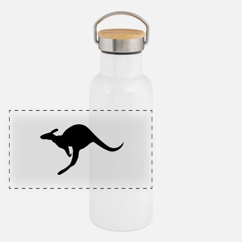 Kangaroo wallaby l'outback australien kangourou Gourde isotherme avec bouchon en bambou