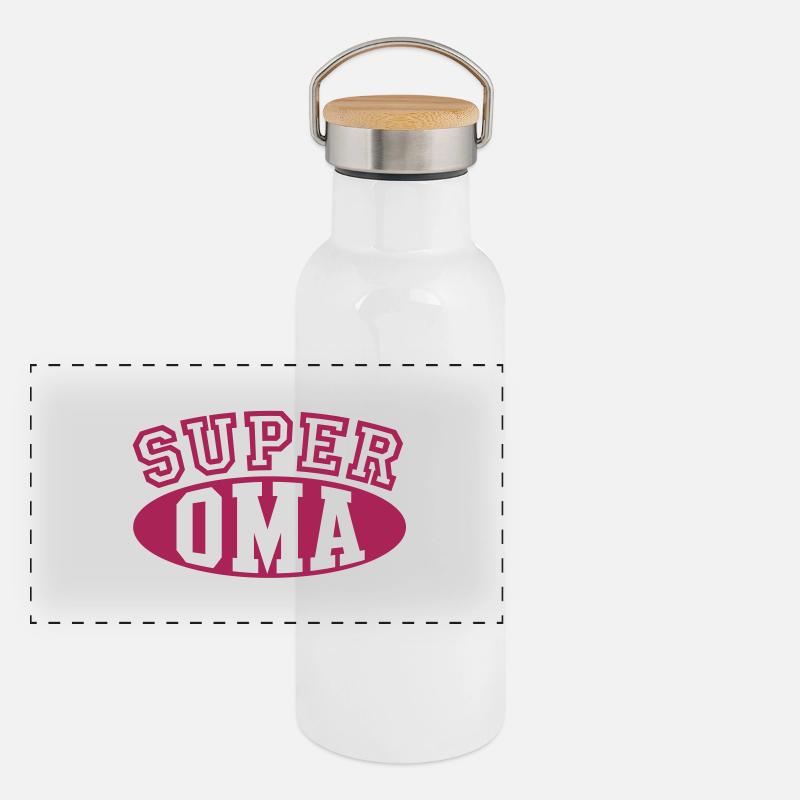 Super Oma Panorama Thermosflasche mit Bambusdeckel