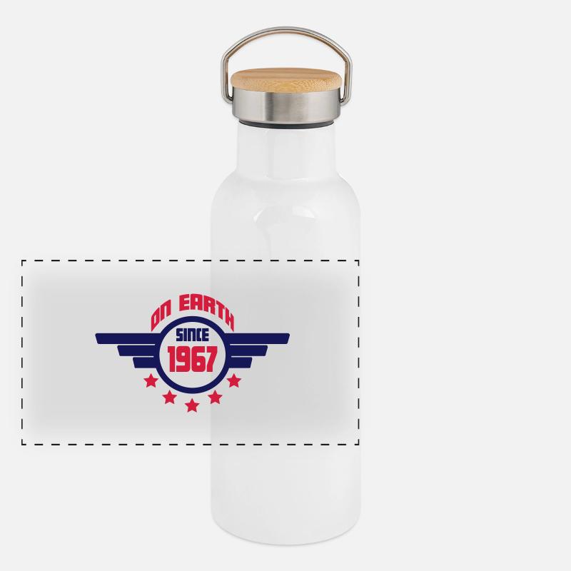 1967 on earth (uk) Panoramic Thermal Bottle with Bamboo Lid