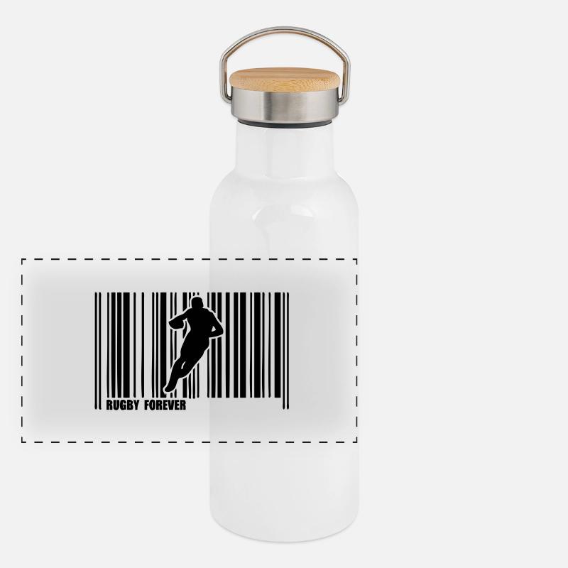 barcode sports rugby Panoramic Thermal Bottle with Bamboo Lid