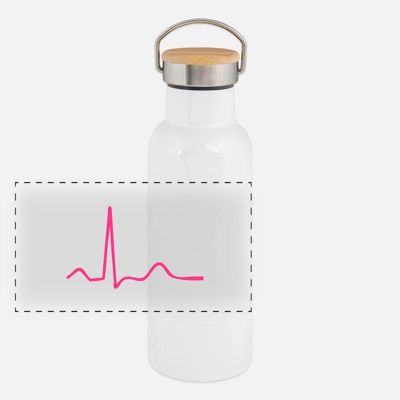 Herzschlag Panorama Thermosflasche mit Bambusdeckel