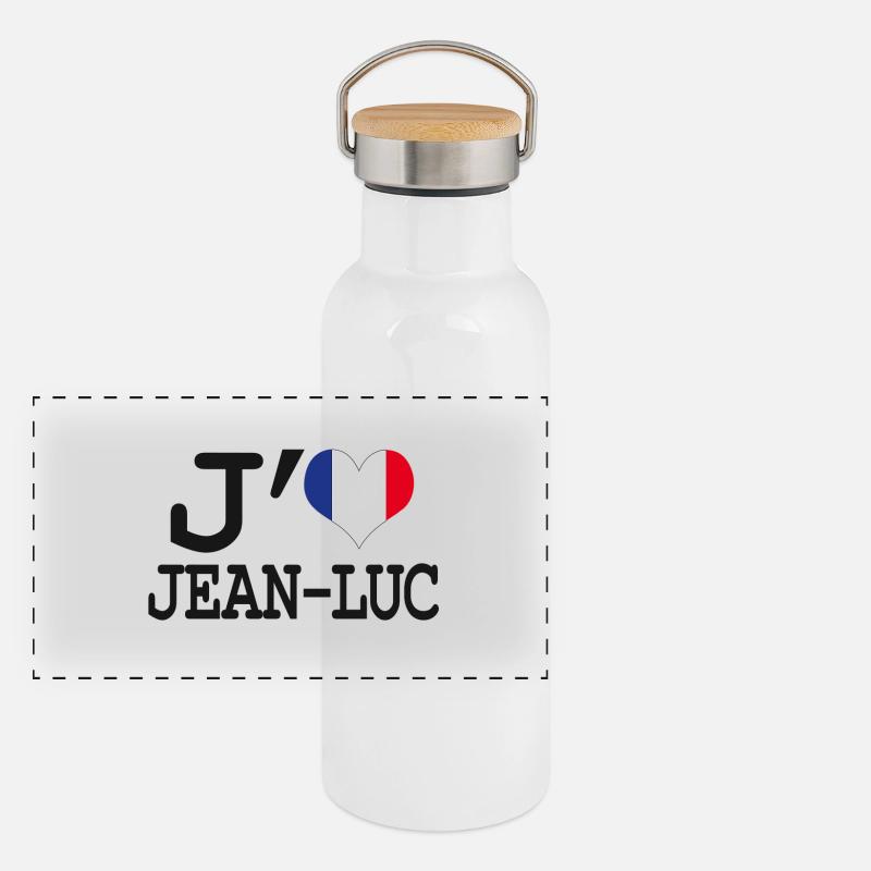 Ich liebe jean-luc Panorama Thermosflasche mit Bambusdeckel