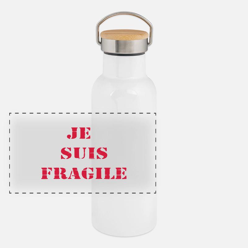 fragile Gourde isotherme avec bouchon en bambou