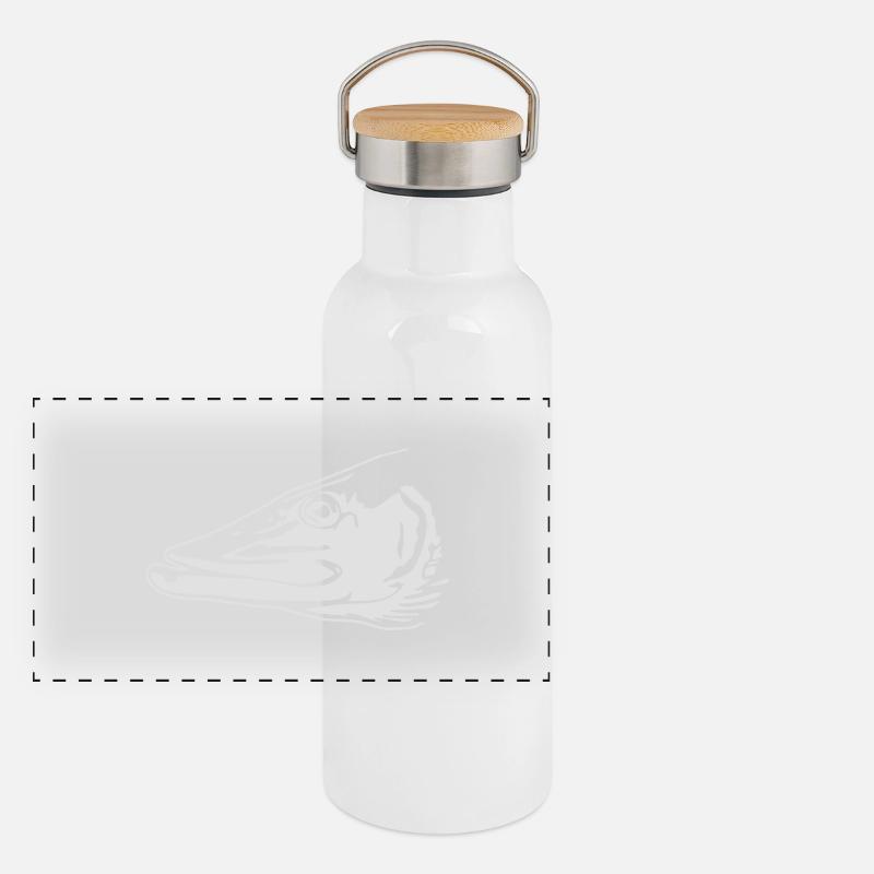 as12_hecht_hell - Panoramic Thermal Bottle with Bamboo Lid - white