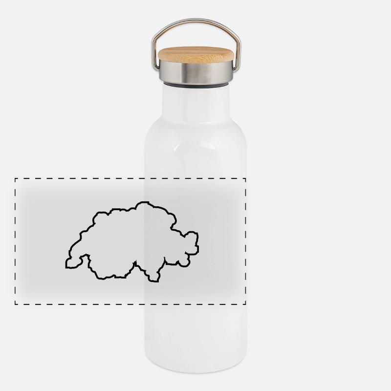 schweiz Panorama Thermosflasche mit Bambusdeckel