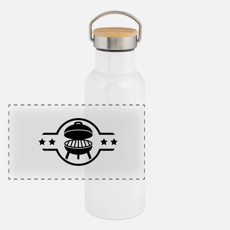 bbq_f1 Gourde isotherme avec bouchon en bambou