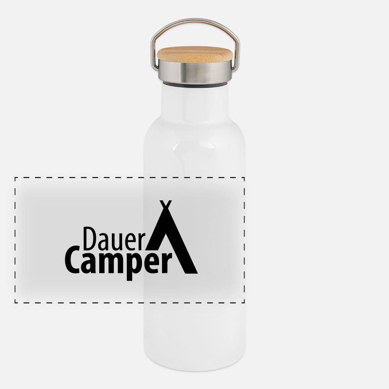 Dauercamper Panorama Thermosflasche mit Bambusdeckel