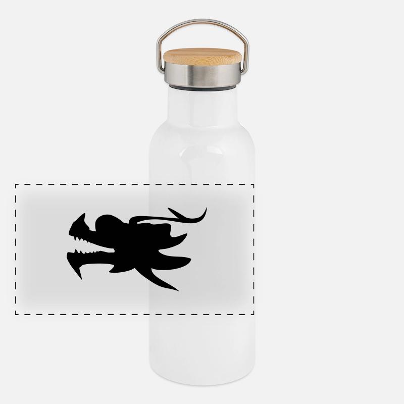 Drachenboot Drachenkopf Kanu 1c Panorama Thermosflasche mit Bambusdeckel