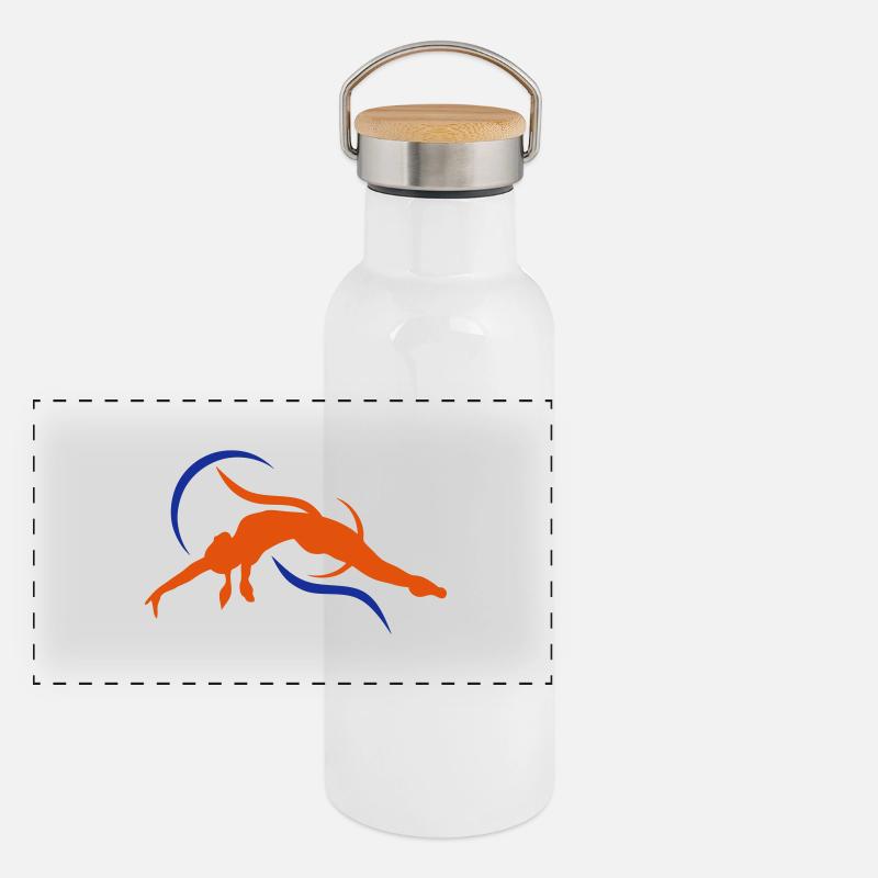 trampoline discipline sportive logo 3 Gourde isotherme avec bouchon en bambou