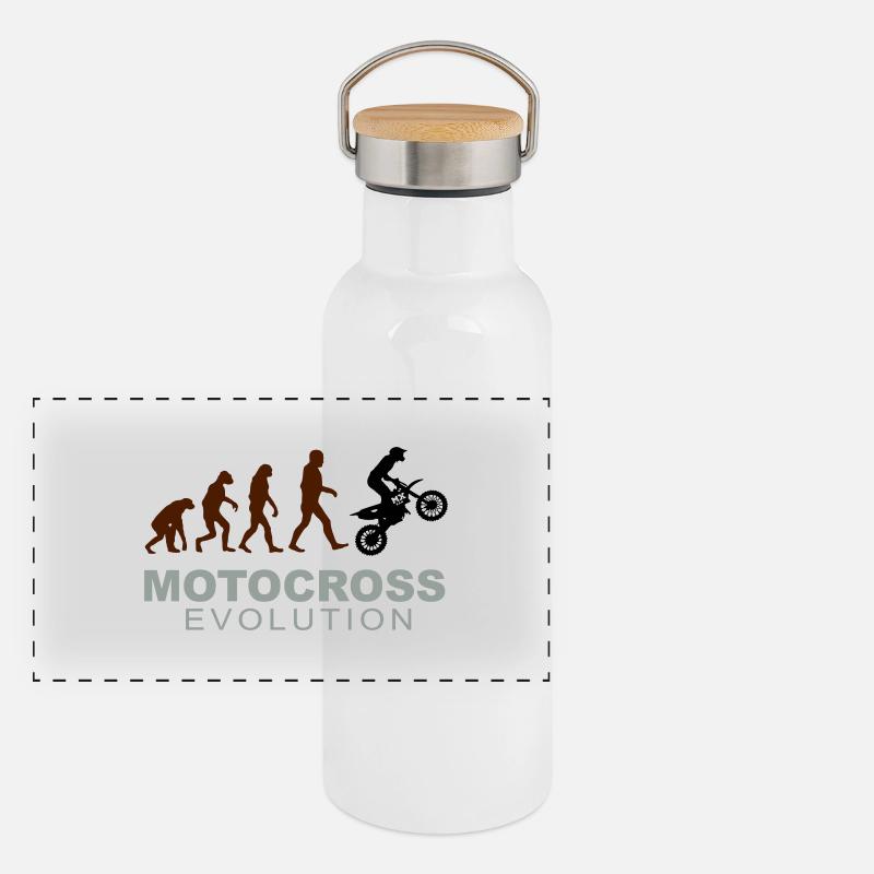 Motocross Evolution Gourde isotherme avec bouchon en bambou