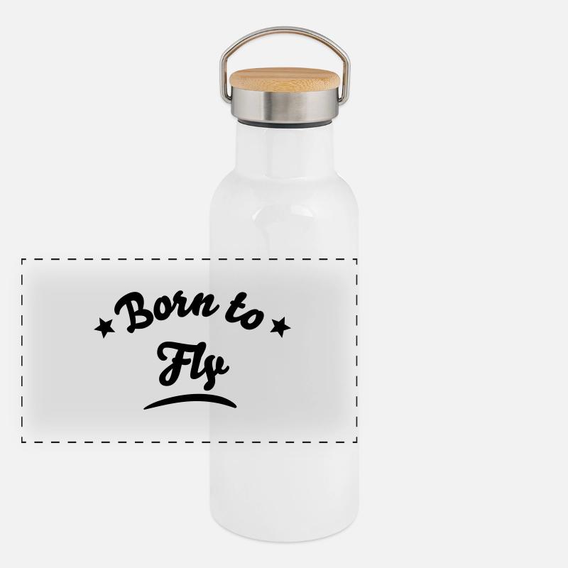 born to fly 01 Panoramic Thermal Bottle with Bamboo Lid